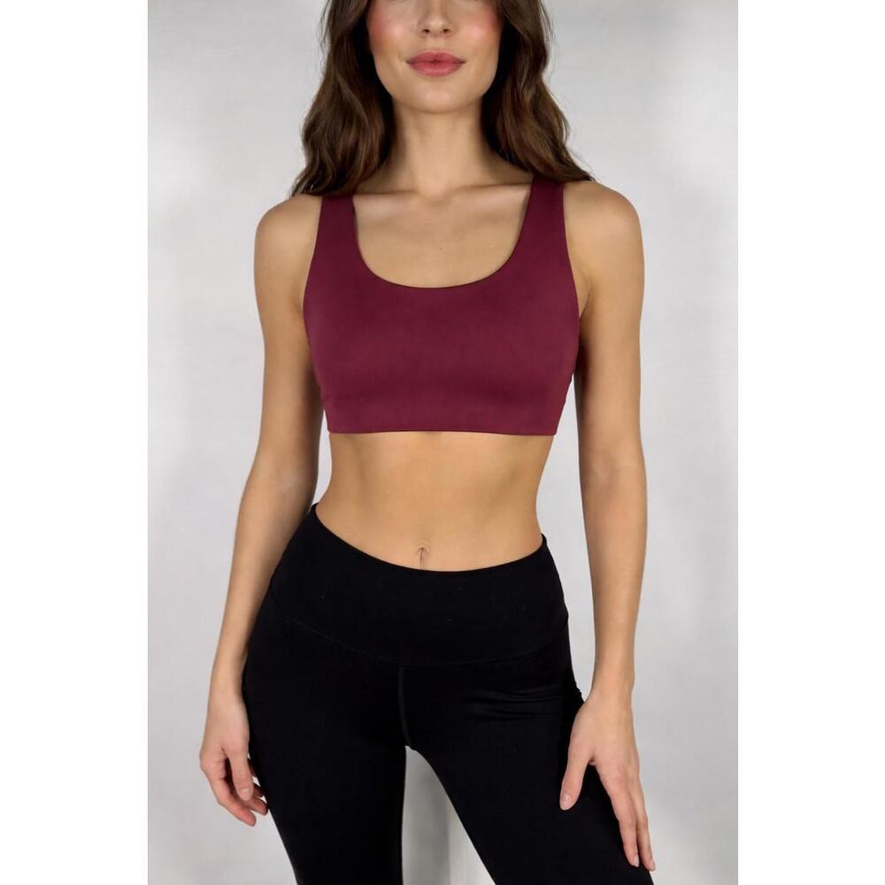 NWT Halara Sports Bra Burgundy Cropped Athletic Top Size Small
